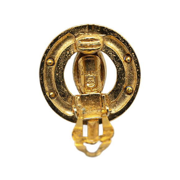 Pre-Loved Chanel Gold Plated CC Clip On Earrings - Picture 3 of 4